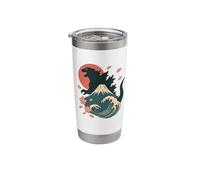 Nostalgic Japanese Retro Cinema Monster Ink Illustration Stainless Steel Insulated Tumbler