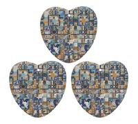 Nostalgic Marble Mosaic Car Air Freshener, 3 Pcs Love form Hanging Air Freshener Cards, Long Lasting Fragrance Scented Cards for Car, Home, Office White-style