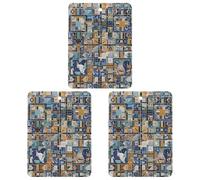 Nostalgic Marble Mosaic Car Air Freshener, 3 Pcs Square Hanging Air Freshener Cards, Long Lasting Fragrance Scented Cards for Car, Home, Office Black-style
