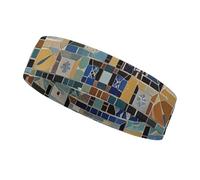 Nostalgic Marble Mosaic Headbands for Women & Men Sports Headband, Fits All Head Sizes, Ultra Absorbent & Non-Slip Sweatband for Running, Yoga, Gym