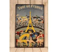 Nostalgic Metal Tin Sign Tour de France 8x6 Inch Bathroom bar garages Country Farm Decoration.
