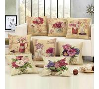 Nostalgic Nordic Floral Design on Soft Cotton Linen Sofa Cover for Stylish Homes (3)