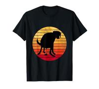 Nostalgic Playful Dog Poop Labrador Sunset for Canine Owners T-Shirt