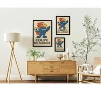 Nostalgic Retro Football World Cup Mascot Prints | For Sports Bar, Man cave, Kitchen | Vintage Soccer Poster | Wall Art | Italy 1990, France 1998 Argentina 1978 (France '98, A4)