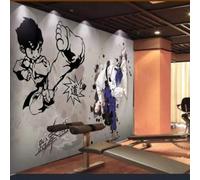 Nostalgic Retro Hand Painted Art Kickboxing Gym 3D Wallpaper Textured Silk Easy Install Living Room Sofa Bedroom Dining Room Home Decoration Wall-430cm×300cm
