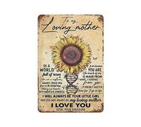 Nostalgic Vintage Florist Sunflower Metal Tin Sign To My Mother Slogan Sign Room Metal Wall Decor Vintage Bar Classic Sign Kitchen Man Cave Living Room Bathroom Decor Gift 8"x12"