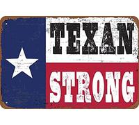 Nostalgic Vintage Metal Wall Décor 8 X 12 Inches Easter Decor Tin Sign Texan Strong Sign Texan Proud Love Texas Decor Decor Texas Sign Cowboy Bar Cowboys Texas Bar Sign Texans Texas Life Wall Art Mot
