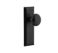 Nostalgic Warehouse 657317 Plate with Keep Knob Double, Black Iron, Dual Dummy