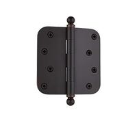 Nostalgic Warehouse 709112 4" Ball Tip Residential Hinge with 5/8" Radius Corners Door, Timeless Bronze