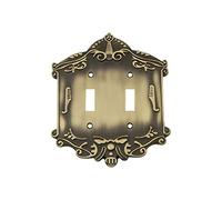 Nostalgic Warehouse 719723 Victorian Switch Plate with Double Toggle, Antique Brass