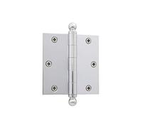 Nostalgic Warehouse 728347 3.5" Ball Tip Residential Hinge Corners Door, Bright Chrome, 3.5" x 3.5"-Square