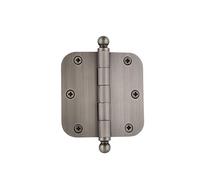 Nostalgic Warehouse 728352 3.5" Ball Tip Residential Hinge with 5/8" Radius Corners Door, Antique Pewter