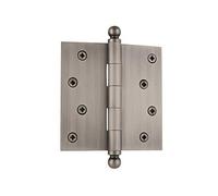 Nostalgic Warehouse 728358 4" Ball Tip Residential Hinge with Square Corners Door, Antique Pewter