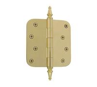 Nostalgic Warehouse 746087 4" Steeple Tip Residential 5/8" Radius Corners Door Hinge, Polished Brass