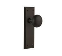 Nostalgic Warehouse New York Plate with New York Knob, Privacy - 2.75", Oil-Rubbed Bronze