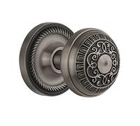 Nostalgic Warehouse Rope Rosette with Egg & Dart Knob, Passage - 2.375", Antique Pewter