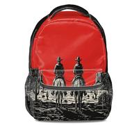 Nostalgic Western Cowboy Print Backpack: Vintage Style Rucksack Travel Daypack, Cactus Horseshoe Earth Tone Hand-Painted Grid 16 Inch (print 4)