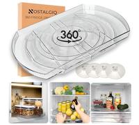 NOSTALGIQ 360° Rotating Lazy Susan for Refrigerator| Rectangular Fridge Organizer | Cabinet, Pantry, Refrigerator Organizers and Storage | Effortlessly Refrigerator Organizing Solution (16.5 x 11in)
