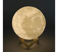 Nostalgish Moon Lamp - Unique Gift - 3D Print 3 Colors (Warn, Cool & Harvest) Lunar Lamp - Rechargeable and Touch Control Brightness (18cm)