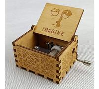 Nostalgish Music Boxes Hand Crank Wooden Musical Boxes Music Box - Unique Gift (Wood, Imagine - Lennon)