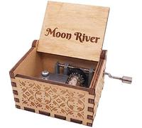 Nostalgish Music Boxes Hand Crank Wooden Musical Boxes Music Box - Unique Gift (Wood, Moon River)