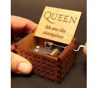 Nostalgish Music Boxes Hand Crank Wooden Musical Boxes Music Box - Unique Gift (Wood, We are The Champions)