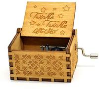 Nostalgish Twinkle Little Star Music Box - Hand Crank Wooden Musical Box - Unique Gift (Wood, Little Star)