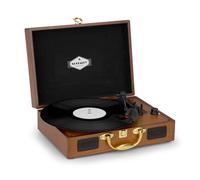 Nostalgy by auna Peggy Sue Retro Record Player LP USB AUX Wood / Gold Look