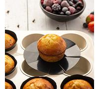 NoStik Muffin Cupcake Cake Tin Liners : 5 cm : Reusable : Pack of 12, Black