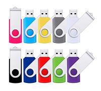 (NOT 128GB) Flash Drive 128MB USB 2.0 10 Pack Swivel Blank Memory Stick Pnstaw Bulk Thumb Drive Pen Drives Jump Drive for Data Storage, File Sharing(10 Pack,Multi-Color) (128MB)