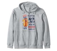 Not 4th July Until My Wiener Come Out Funny Hotdog Lovers Zip Hoodie