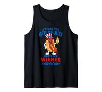 Not 4th July Until My Wiener Come Out Funny Hotdog Tank Top