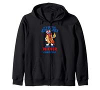Not 4th July Until My Wiener Come Out Funny Hotdog Zip Hoodie