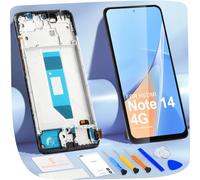 (Not 5G) LCD Screen for Xiaomi Redmi Note 14 4G 24117RN76G 24117RN76O 24117RN76E 6.67 Inch LCD Display Replacement Touch Screen Assembly + Repair (Black with Frame, No Footprint)