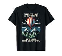Not a Cutscene | Scenic Pixel Hot Air Balloon Art T-Shirt