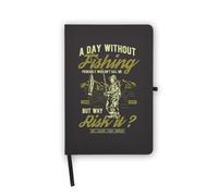 Not a Day Without Fishing Notebook, Blank Pages, Faux Leather Cover, Planner, Journal, Workbook