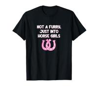 Not a Furry Just Into Horse Girls Bold Fandom Design T-Shirt