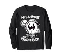 NOT A Ghost JUST Dead Inside Spooky Cute Ghost Halloween Emo Long Sleeve T-Shirt