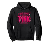 Not A Girl, Just Like Pink Empowering Statement for Boys Pullover Hoodie, Adult Unisex, Black, L