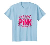 Not A Girl, Just Like Pink Empowering Statement for Boys T-Shirt, Kids, Baby Blue, 8 Years