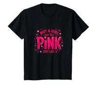 Not A Girl, Just Like Pink Empowering Statement for Boys T-Shirt, Kids, Black, 2 Years