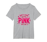 Not A Girl, Just Like Pink Empowering Statement for Boys T-Shirt, Women's Plus, Heather Grey, 1X