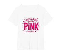 Not A Girl, Just Like Pink Empowering Statement for Boys T-Shirt, Women's Plus, White, 5X