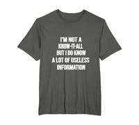 Not A Know It All Sarcastic Funny Quotes Designs Present T-Shirt, Men's Big and Tall, Asphalt Grey, 2X Tall