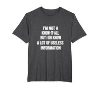 Not A Know It All Sarcastic Funny Quotes Designs Present T-Shirt, Men's Big and Tall, Dark Heather Grey, 3X Tall