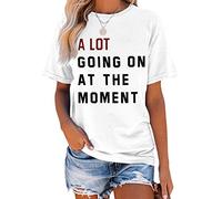 Not A Lot Going On at The Moment Shirt Women Country Music T-Shirt Country Concert Letter Print Tee Tops, A-white, XL