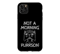 Not A Morning Purrson Sleepy Cat Coffee Humor Case for iPhone 11 Pro Max