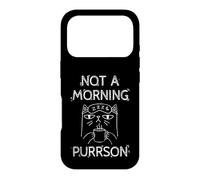 Not A Morning Purrson Sleepy Cat Coffee Humor Case for iPhone 17 Pro