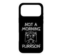 Not A Morning Purrson Sleepy Cat Coffee Humor Case for iPhone 17 Pro Max