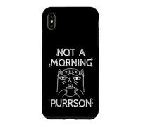 Not A Morning Purrson Sleepy Cat Coffee Humor Case for iPhone XS Max
